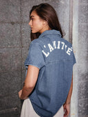 Denim blouse ns logo shirt