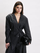Donkergrijze blazer elias