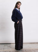 Donkerblauw vest met kraag jim