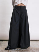 Donkergrijze wide leg pantalon marius