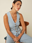 Gestreept gilet bianca corner stripe