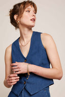 Denim gilet bianca chambray