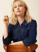 Denim zip jumpsuit onyx