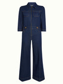 Denim zip jumpsuit onyx