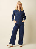 Denim zip jumpsuit onyx