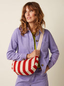 Rood wit gestreepte tas la plage