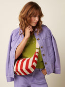 Rood wit gestreepte tas la plage