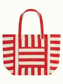 Rood wit gestreepte shopper