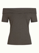 Off-shoulder top met stippen nives