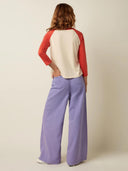 Paarse wide leg broek peppa