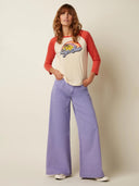 Paarse wide leg broek peppa