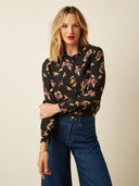 Zwarte blouse met print maisie