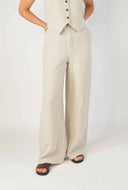 Beige linnen broek lilian