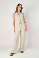 Beige linnen broek lilian