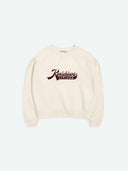 Ecru sweater met print tajima cloud dancer