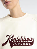 Ecru sweater met print tajima cloud dancer