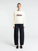Ecru sweater met print tajima cloud dancer