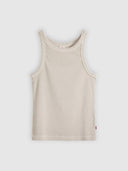 Beige katoenen tanktop essential racer