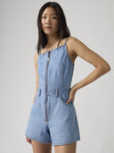 Denim jumpsuit met rits