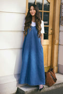 Donker denim maxi jurk jolene elena