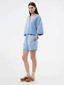 Licht denim short alvarmd