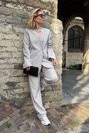 Lichtgrijze blazer heartmd