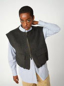 Donkergrijs wollen gilet elise loisa