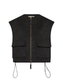 Donkergrijs wollen gilet elise loisa