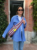 Gestreepte tas burgundy boxer