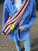 Gestreepte tas burgundy boxer