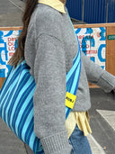 Blauw gestreepte tas elba boxer