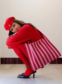 Roze gestreepte tas poppy boxer