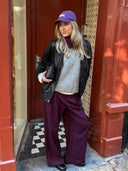 Donkerpaarse pantalon henrika hw pants
