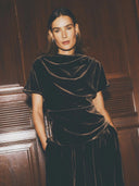 Bruine velvet top eila