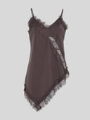 Donkerbruine thea strap top