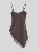 Donkerbruine thea strap top