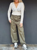 Donkergroene cargo pants cleo