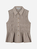 Bruin geruite top celia