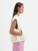 Ecru gilet met ritssluiting talia