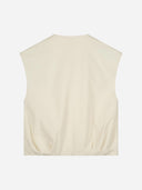 Ecru gilet met ritssluiting talia