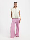 Ecru gilet met ritssluiting talia