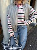 Roze gestreepte polo freddie