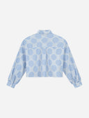 Lichtblauwe blouse liv