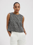 Zwarte bloemen top dana