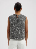 Zwarte bloemen top dana