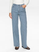 Blauw gestreepte broek nuerina