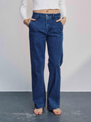 Blauwe wide leg jeans nuamber long