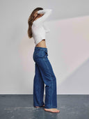 Blauwe wide leg jeans nuamber long