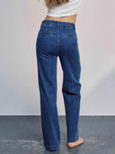 Blauwe wide leg jeans nuamber long