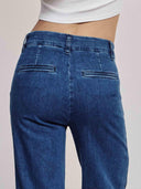 Blauwe wide leg jeans nuamber long